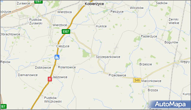 mapa Szczepankowice, Szczepankowice na mapie Targeo