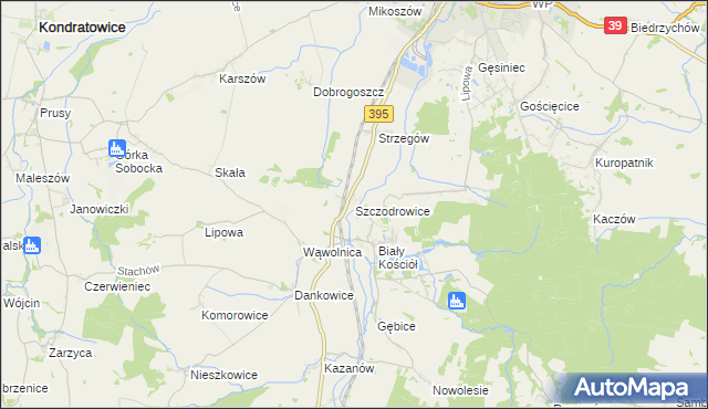 mapa Szczodrowice, Szczodrowice na mapie Targeo