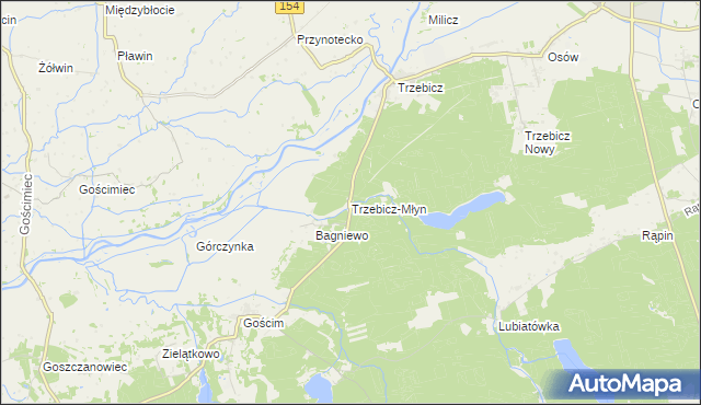 mapa Trzebicz-Młyn, Trzebicz-Młyn na mapie Targeo