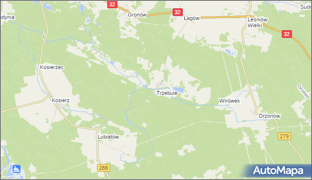 mapa Trzebule, Trzebule na mapie Targeo