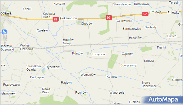 mapa Turzynów, Turzynów na mapie Targeo
