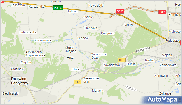 mapa Wereszcze Duże, Wereszcze Duże na mapie Targeo