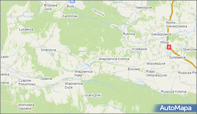 mapa Wiązownica-Kolonia, Wiązownica-Kolonia na mapie Targeo