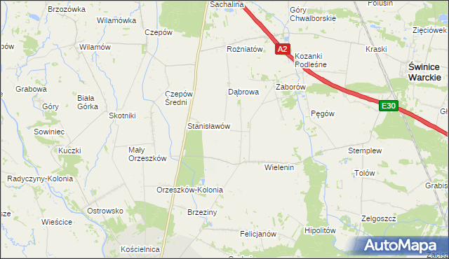 mapa Wielenin-Kolonia, Wielenin-Kolonia na mapie Targeo