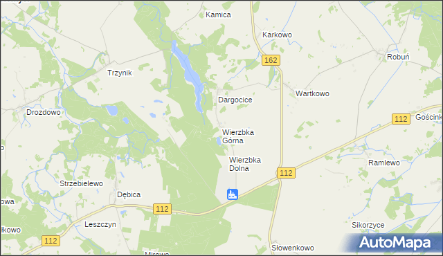 mapa Wierzbka Górna, Wierzbka Górna na mapie Targeo