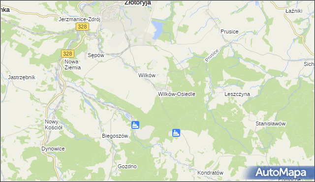 mapa Wilków-Osiedle, Wilków-Osiedle na mapie Targeo