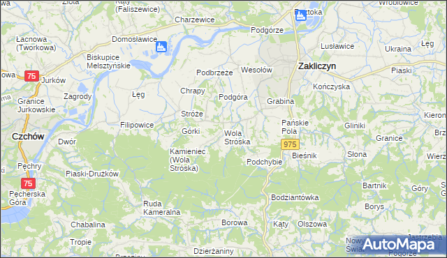 mapa Wola Stróska, Wola Stróska na mapie Targeo