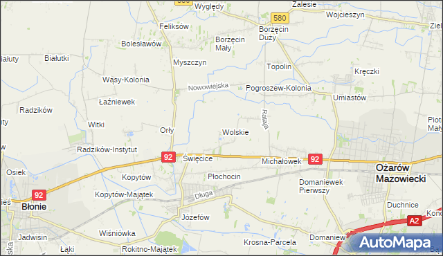mapa Wolskie, Wolskie na mapie Targeo