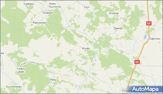 mapa Wujaki, Wujaki na mapie Targeo