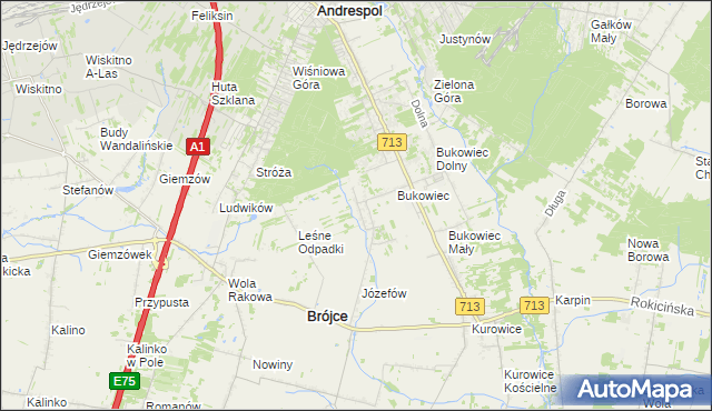 mapa Wygoda gmina Brójce, Wygoda gmina Brójce na mapie Targeo