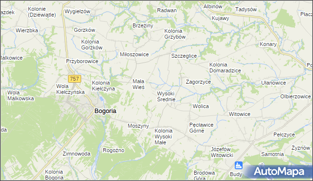 mapa Wysoki Średnie, Wysoki Średnie na mapie Targeo