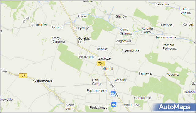 mapa Zadroże, Zadroże na mapie Targeo
