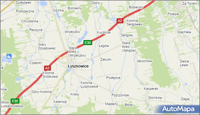 mapa Zakulin, Zakulin na mapie Targeo