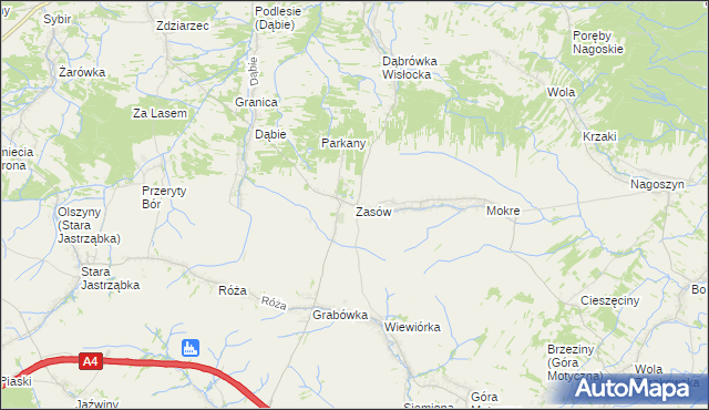 mapa Zasów, Zasów na mapie Targeo