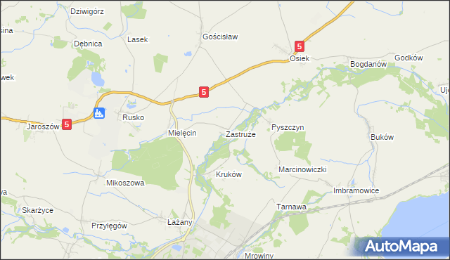 mapa Zastruże gmina Żarów, Zastruże gmina Żarów na mapie Targeo