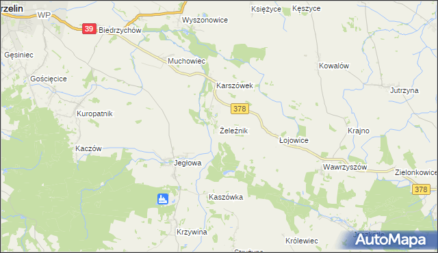 mapa Żeleźnik, Żeleźnik na mapie Targeo