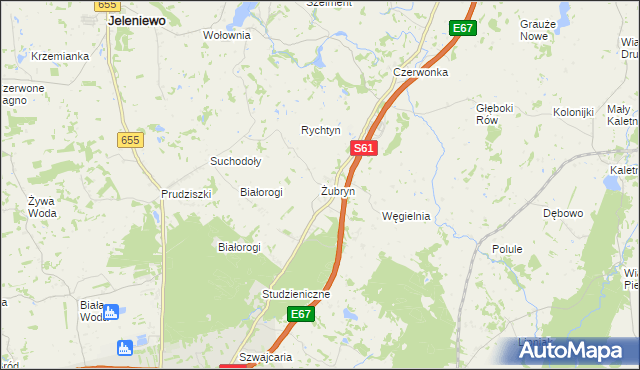 mapa Żubryn, Żubryn na mapie Targeo