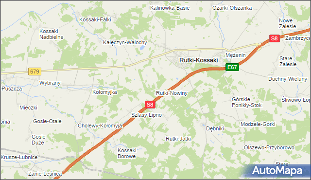 mapa Rutki-Nowiny, Rutki-Nowiny na mapie Targeo