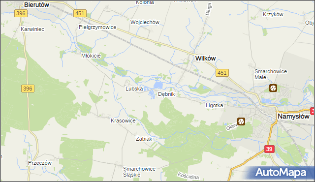 mapa Dębnik gmina Wilków, Dębnik gmina Wilków na mapie Targeo