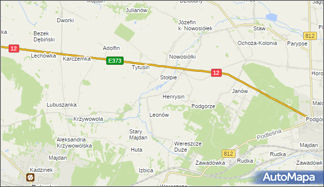 mapa Henrysin gmina Chełm, Henrysin gmina Chełm na mapie Targeo