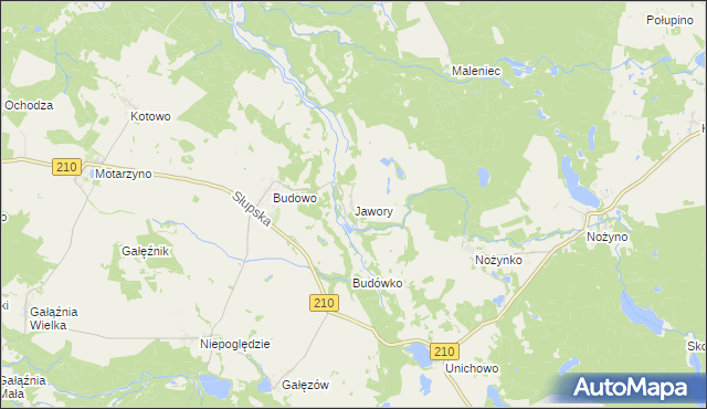 mapa Jawory gmina Dębnica Kaszubska, Jawory gmina Dębnica Kaszubska na mapie Targeo