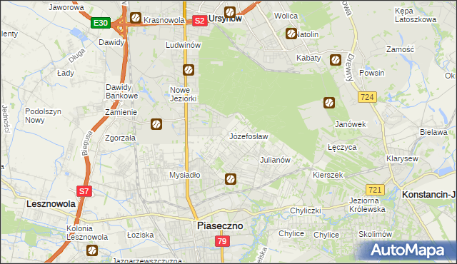 mapa Józefosław, Józefosław na mapie Targeo