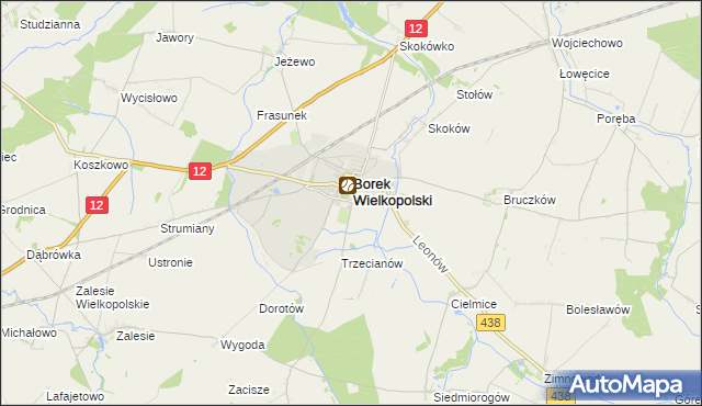 mapa Karolew gmina Borek Wielkopolski, Karolew gmina Borek Wielkopolski na mapie Targeo