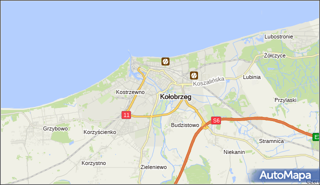 mapa Kołobrzegu, Kołobrzeg na mapie Targeo