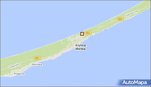 mapa Krynica Morska, Krynica Morska na mapie Targeo