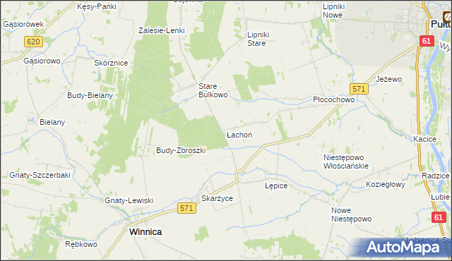 mapa Łachoń, Łachoń na mapie Targeo