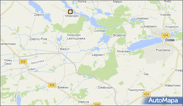 mapa Łagowo, Łagowo na mapie Targeo