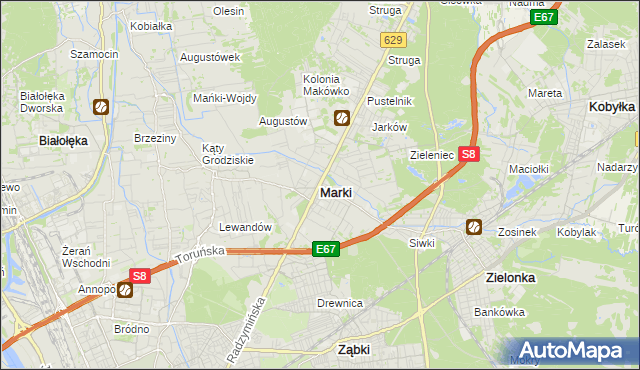 mapa Marki powiat wołomiński, Marki powiat wołomiński na mapie Targeo