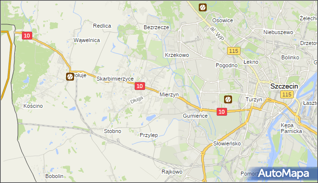 mapa Mierzyn gmina Dobra (Szczecińska), Mierzyn gmina Dobra (Szczecińska) na mapie Targeo