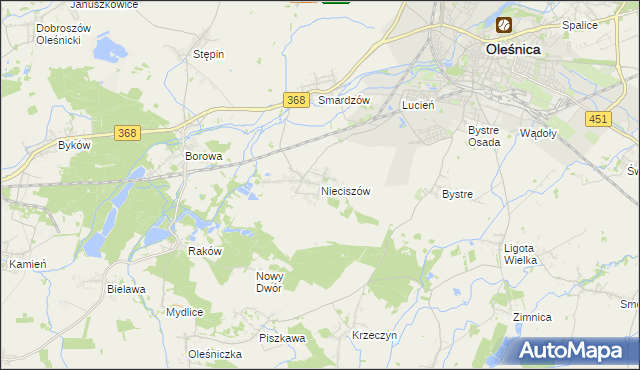 mapa Nieciszów, Nieciszów na mapie Targeo