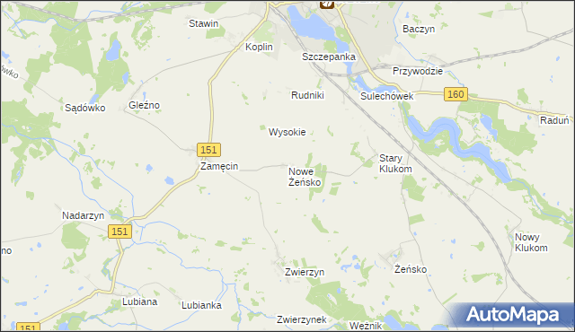 mapa Nowe Żeńsko, Nowe Żeńsko na mapie Targeo