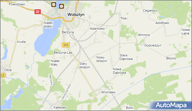 mapa Nowy Widzim, Nowy Widzim na mapie Targeo