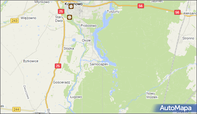 mapa Osiedle Awaryjne gmina Koronowo, Osiedle Awaryjne gmina Koronowo na mapie Targeo