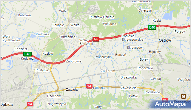 mapa Paszczyna, Paszczyna na mapie Targeo