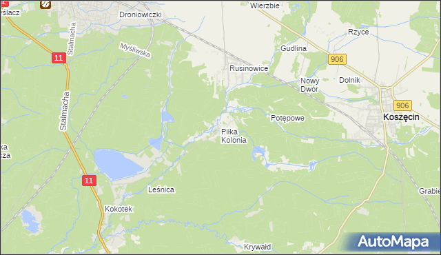 mapa Piłka Kolonia, Piłka Kolonia na mapie Targeo