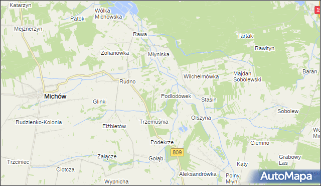 mapa Podlodówek, Podlodówek na mapie Targeo