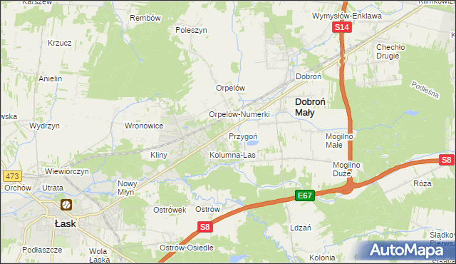 mapa Przygoń, Przygoń na mapie Targeo