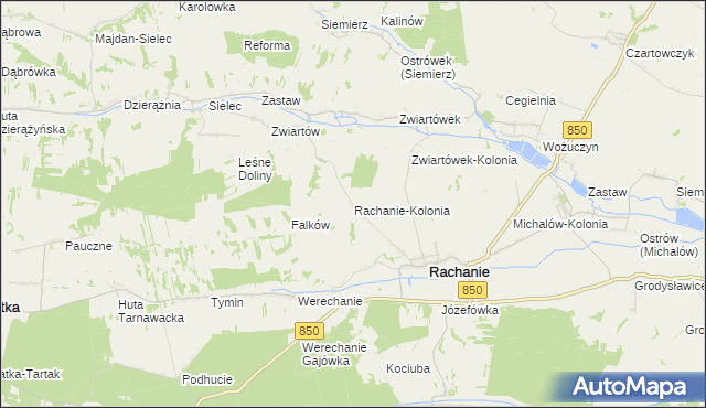 mapa Rachanie-Kolonia, Rachanie-Kolonia na mapie Targeo