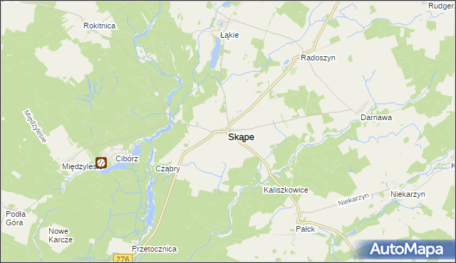 mapa Skąpe powiat świebodziński, Skąpe powiat świebodziński na mapie Targeo