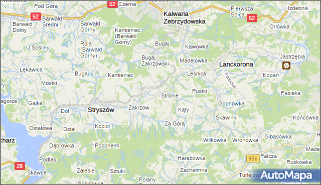 mapa Stronie gmina Stryszów, Stronie gmina Stryszów na mapie Targeo