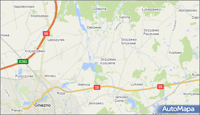 mapa Strzyżewo Kościelne, Strzyżewo Kościelne na mapie Targeo