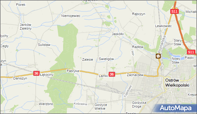 mapa Świeligów, Świeligów na mapie Targeo