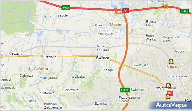 mapa Świlcza, Świlcza na mapie Targeo