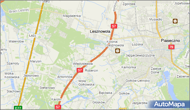 mapa Wilcza Góra gmina Lesznowola, Wilcza Góra gmina Lesznowola na mapie Targeo