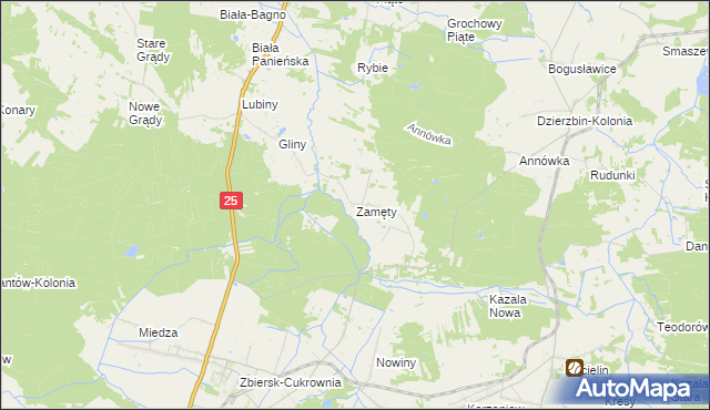 mapa Zamęty, Zamęty na mapie Targeo