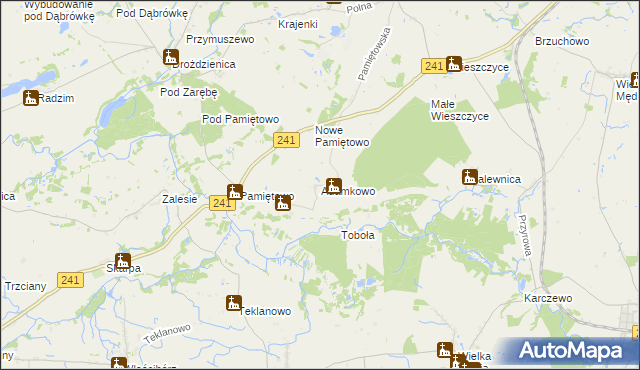 mapa Adamkowo, Adamkowo na mapie Targeo